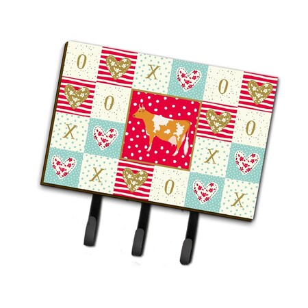Carolines Treasures 6 x 2 x 9 in. Guernsey Cow Love Leash or Key Holder CK5248TH68